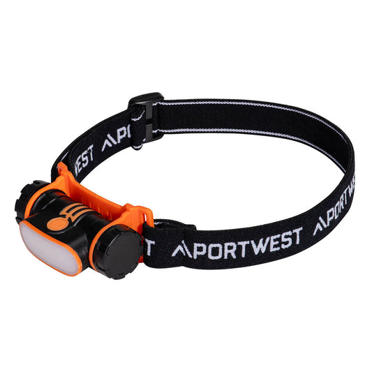 Portwest USB Rechargeable LED Head Light in Black