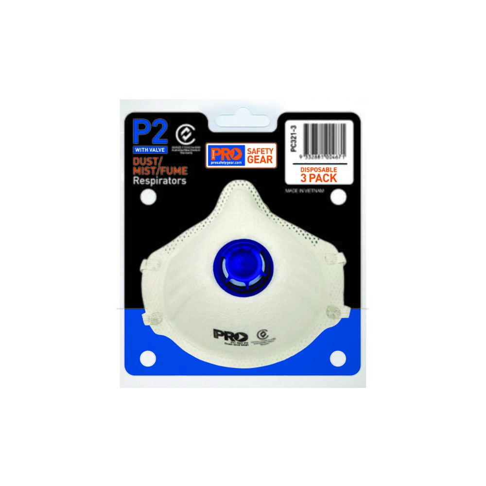 Pro Choice Safety Gear Dust Masks P2+Valve / 3 Pack