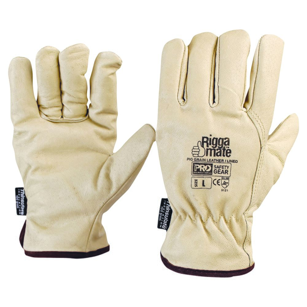 Pro Choice Safety Gear Riggamate Lined Glove - Pig Grain Leather Large