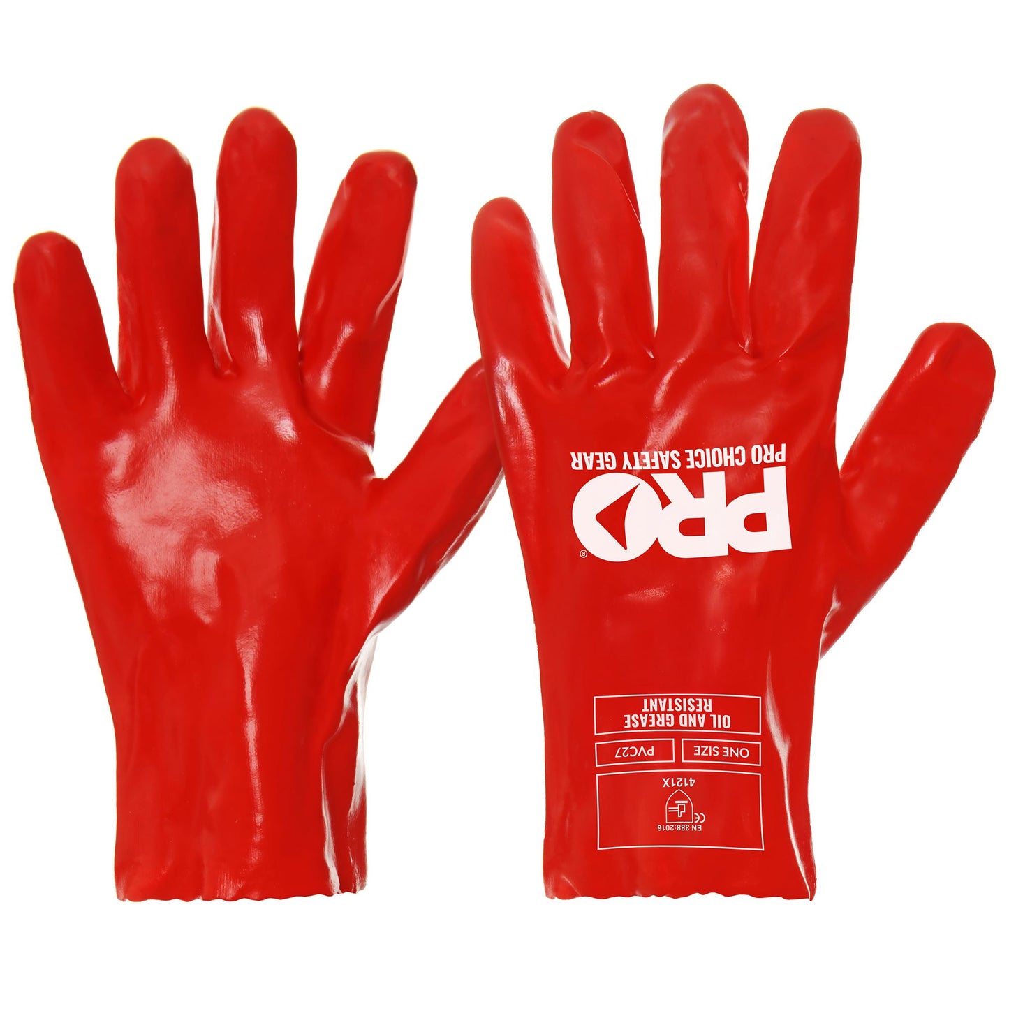 Pro Choice Safety Gear 27cm Red PVC Gloves Large