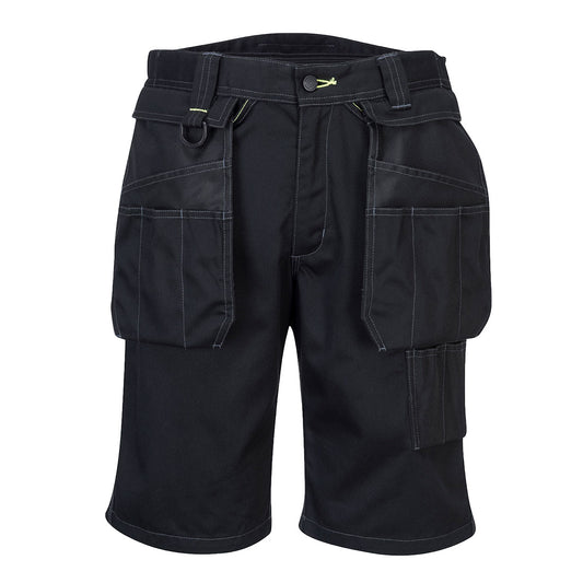 Portwest PW3 Removable Holster Work Shorts in Black