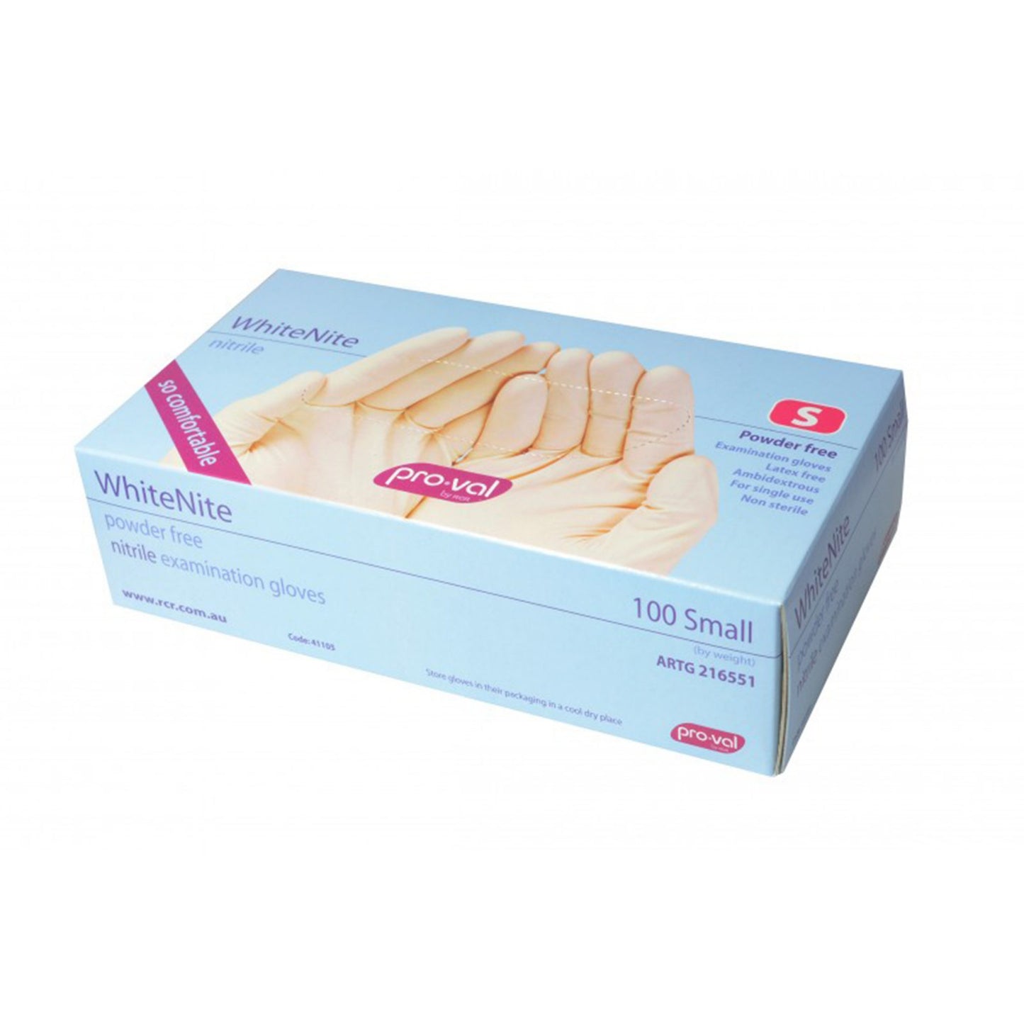 41104 Proval WhiteNite Nitrile Examination Disposable Glove