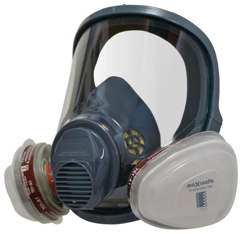 Maxisafe R680P-M MaxiGuard Full Face Silicone Respirator with A1P2 Filter-Medium