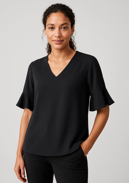 BizCorporate RB966LS Womens Aria Fluted Sleeve Blouse
