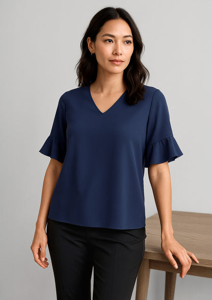 BizCorporate RB966LS Womens Aria Fluted Sleeve Blouse