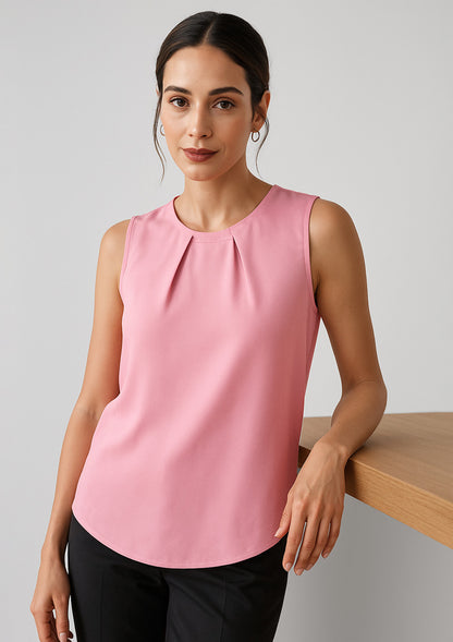 BizCorporate RB973LN Womens Estelle Sleeveless Pleat Detail Blouse