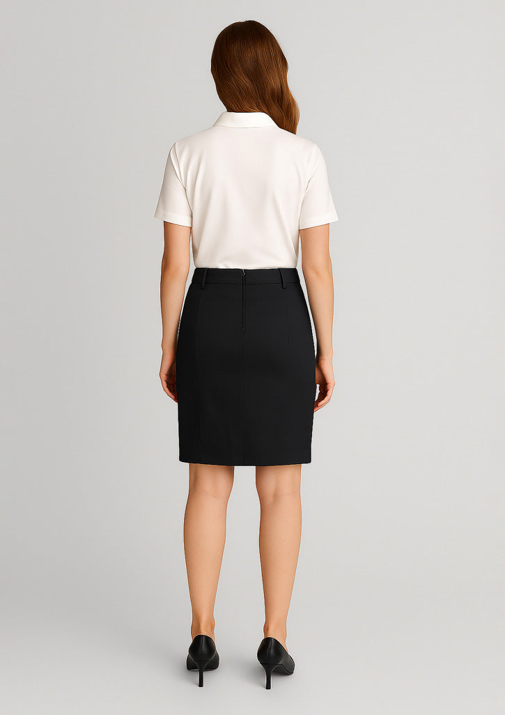 BizCorporate RGS264L Womens Mid Waist Stretch Chino Skirt