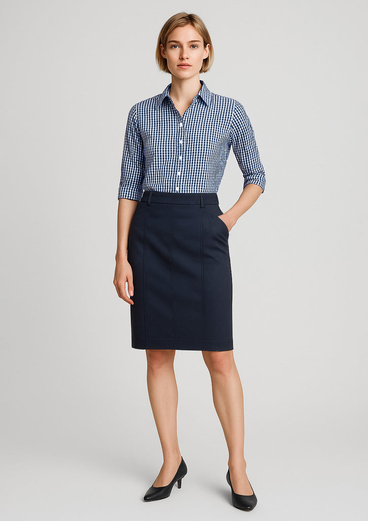 BizCorporate RGS264L Womens Mid Waist Stretch Chino Skirt
