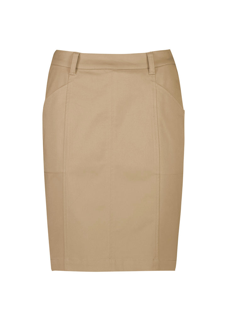 BizCorporate RGS264L Womens Mid Waist Stretch Chino Skirt product front