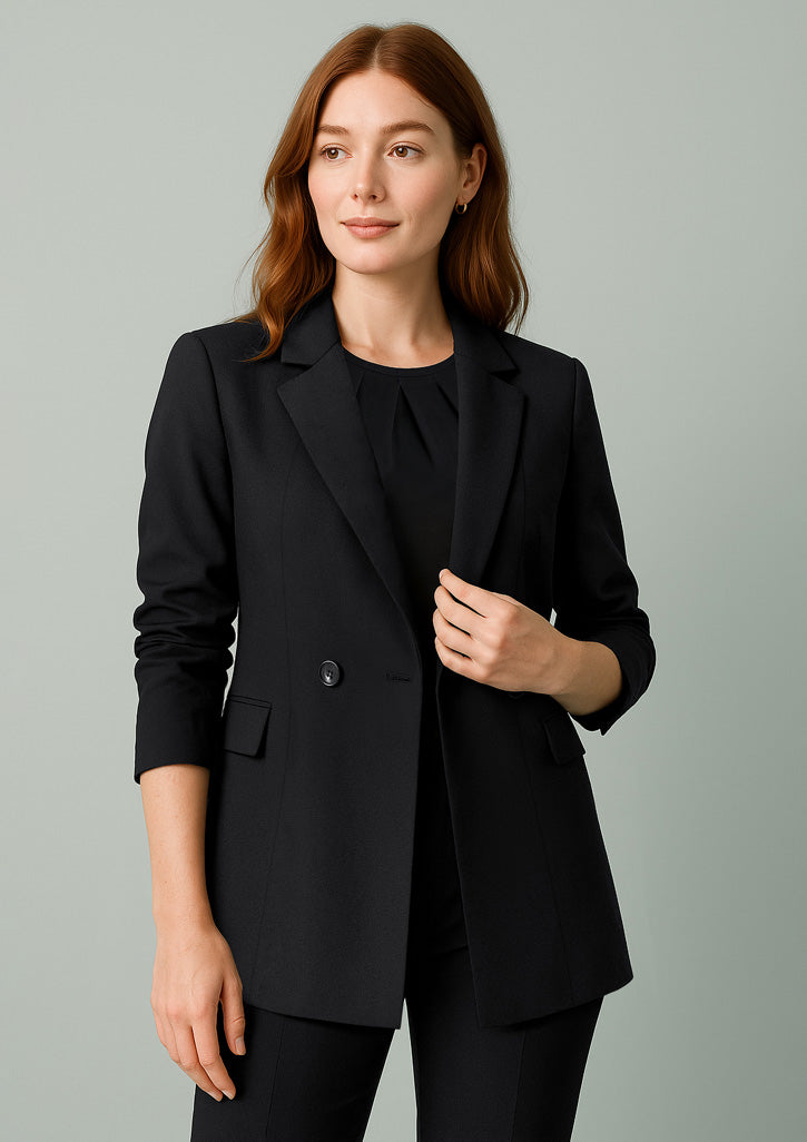 BizCorporate RJ400L Womens Renew Double Breasted Longline Jacket