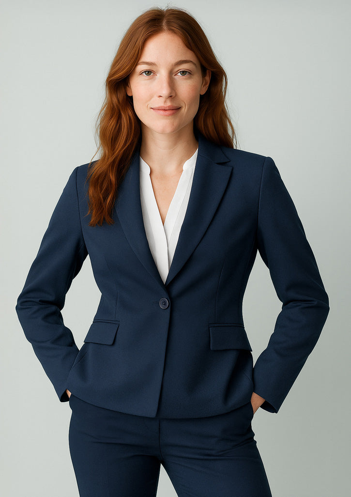 BizCorporate RJ401L Womens Renew Single Button Mid Length Jacket