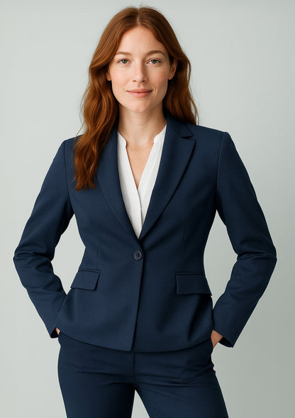 BizCorporate RJ401L Womens Renew Single Button Mid Length Jacket