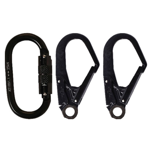 LINQ Height Safety Double Leg Kernmantle 2M Shock Absorb Rope Lanyard With Hardware KD & SD X2