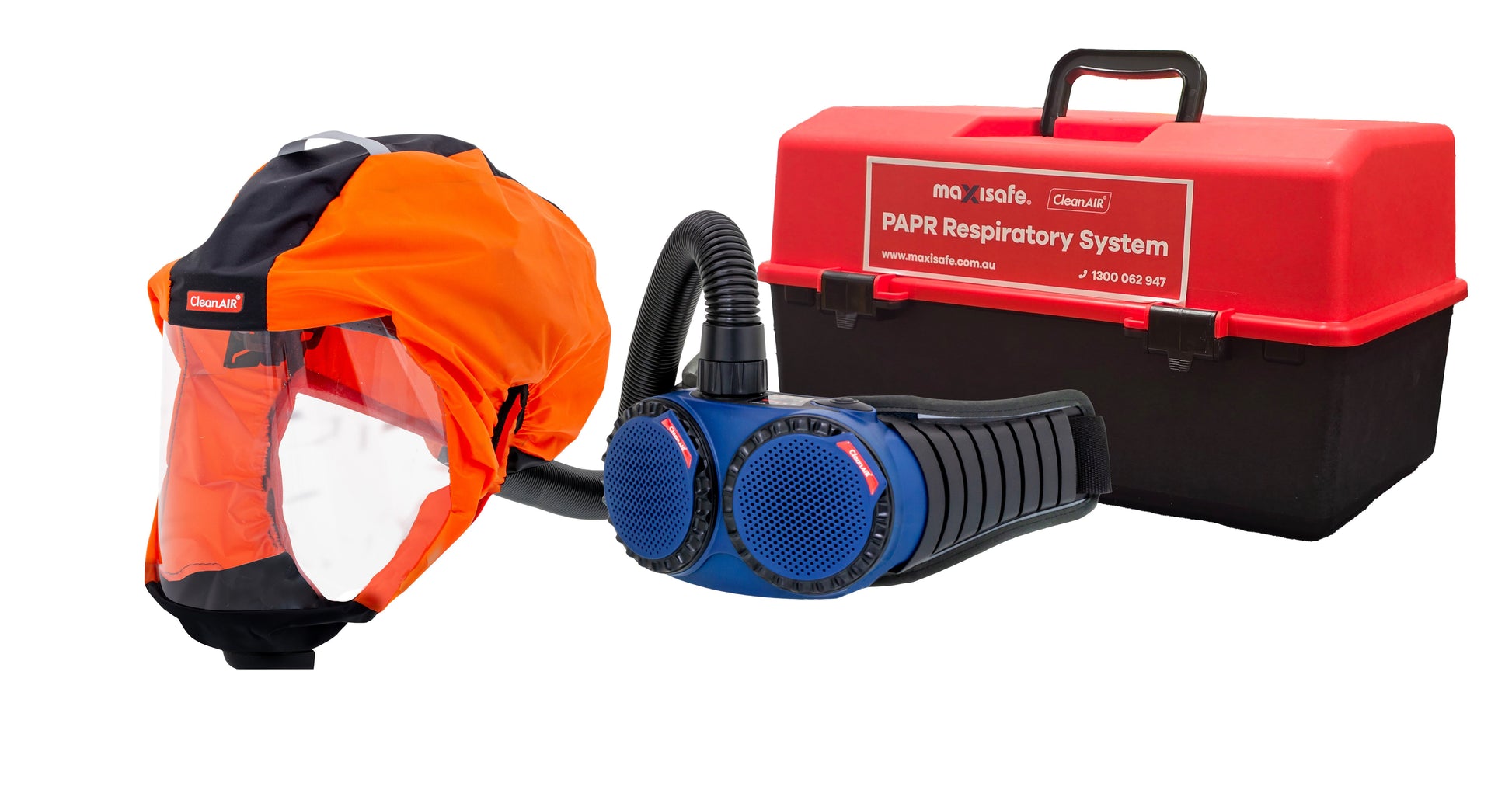 CleanAIR RSH1135 Short Hood with AerGo PAPR and storage container