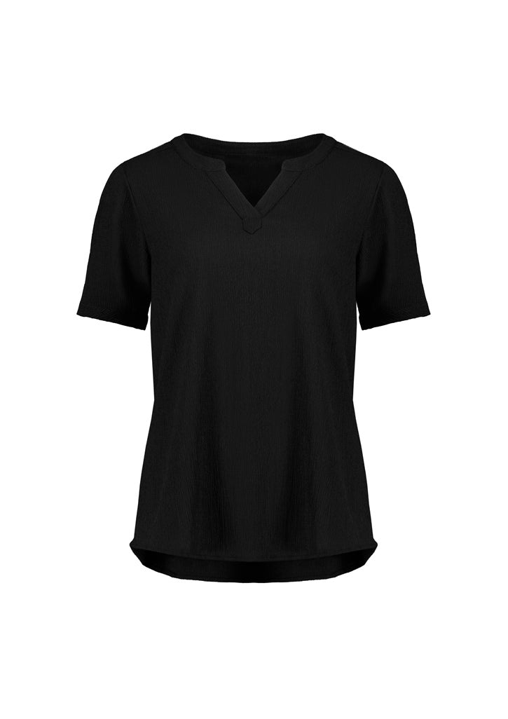BizCorporate RU568LS Womens Ruche Short Sleeve Blouse product front