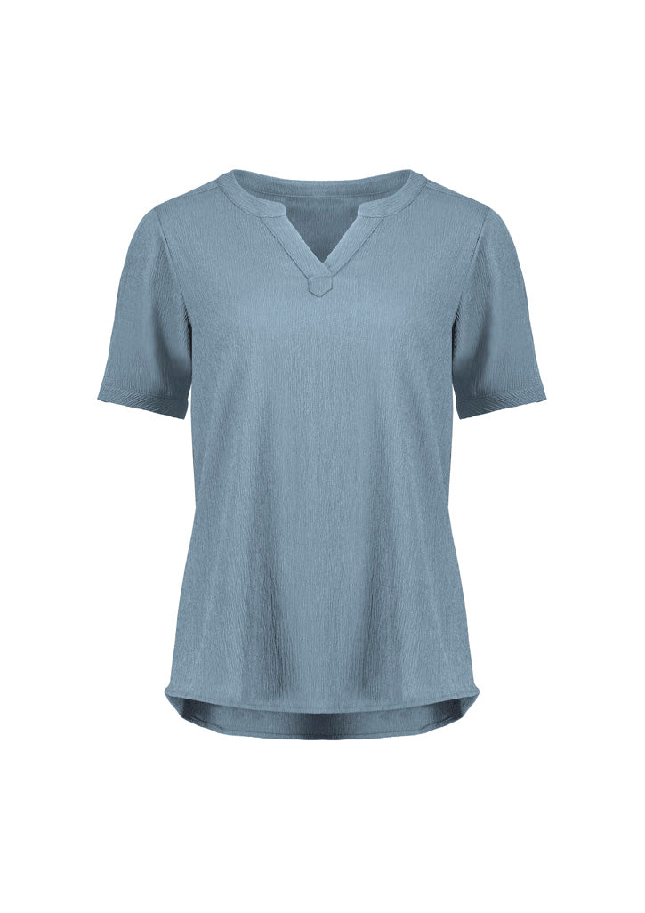 BizCorporate RU568LS Womens Ruche Short Sleeve Blouse product front