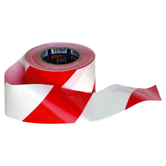 Pro Choice Safety Gear Barricade Tape - 100M X 75mm Red & White