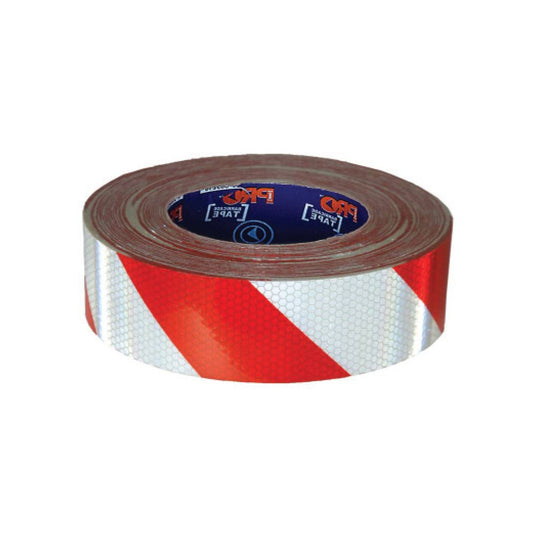 Pro Choice Safety Gear Self Adhesive Reflective Hazard Tape Red & White. 50M X 50mm
