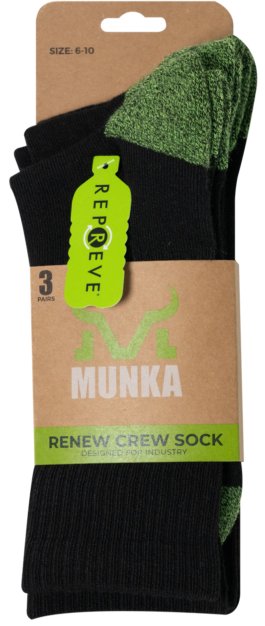 MAS23651 MUNKA RENEW CREW SOCK 3PK