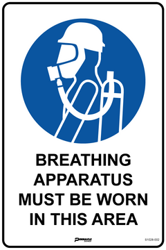 Breathing Apparatus Must Be Worn In This Area Sign - Safety Sign