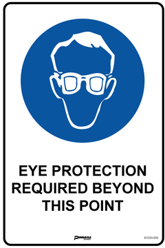 Eye Protection Required Beyond This Point Sign - Safety Sign