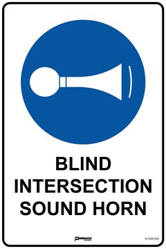 Blind Intersection Sound Horn Sign - Safety Sign