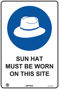 Sun Hat Must Be Worn On This Site Sign - Safety Sign