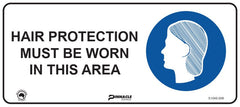 Hair Protection Must Be Worn In This Area Sign - Safety Sign