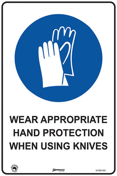 Wear Appropriate Hand Protection When Using Knives Sign - Safety Sign