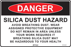 Danger Silica Dust Hazard, Avoid Breathing Dust... Sign - Safety Sign