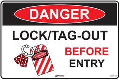 Danger Lock/Tag Out Before Entry Sign - Safety Sign