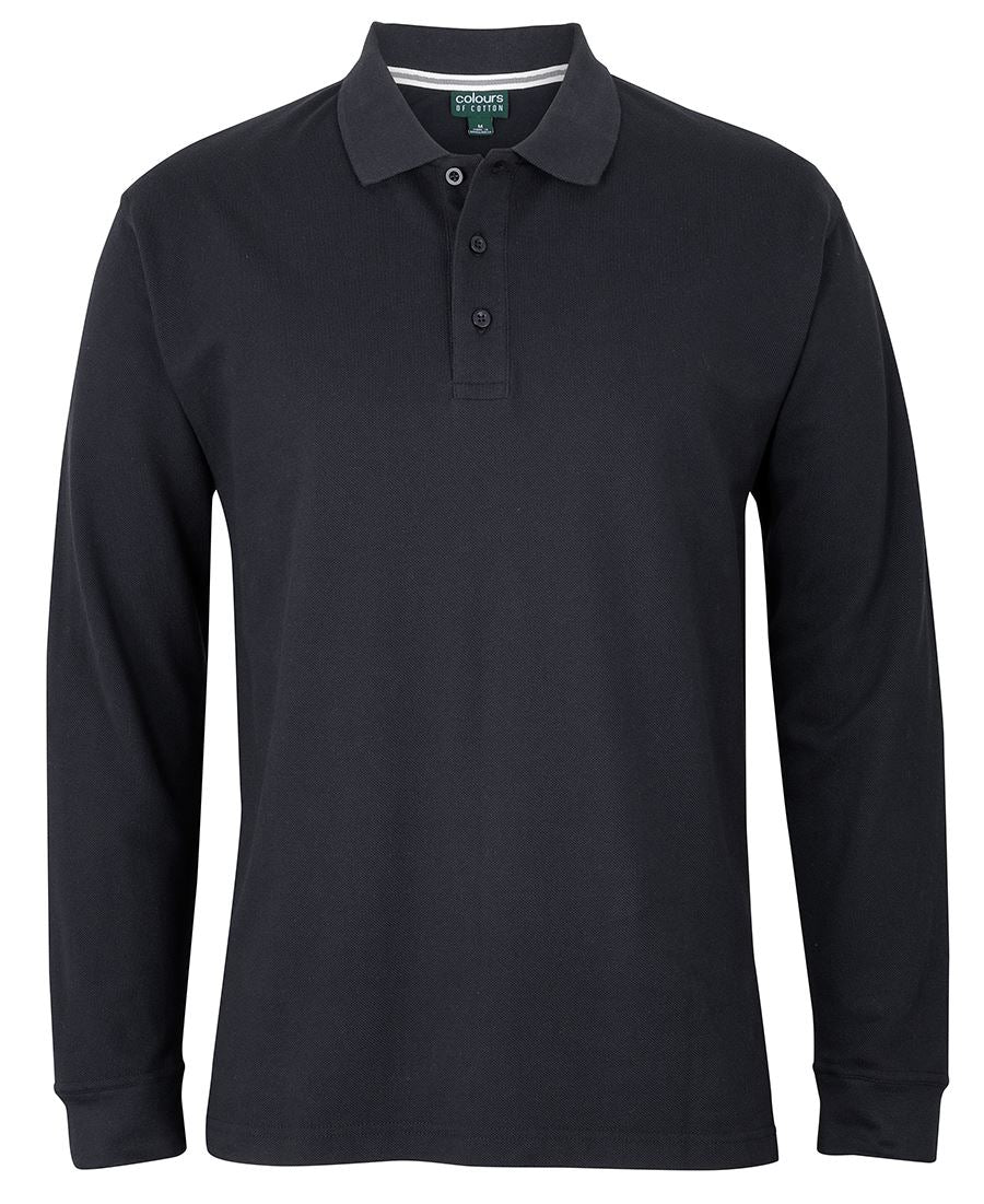 C of C L/S Pique Polo Black