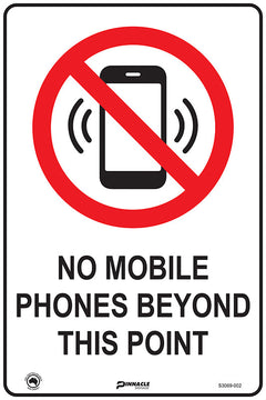 No Mobile Phones Beyond This Point Sign - Safety Sign