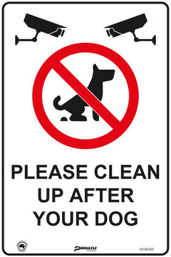 Please Clean Up After Your Dog (With Camera Pictos) Sign - Safety Sign