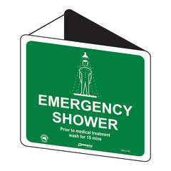 Emergency Shower (With Picto), Off Wall Sign - Safety Sign