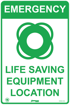 Life Saving Equipment Location (Life Ring) Sign - Safety Sign