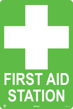 First Aid Station (Full Green) Sign - Safety Sign
