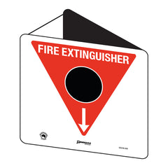 Fire Extinguisher Marker, CO2 (Black Circle), Off Wall - Safety Sign