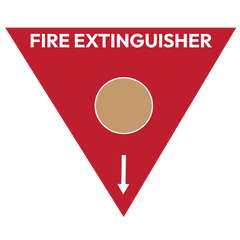 Fire Extinguisher Marker, Wet Chemical (Brown Circle), Triangle - Safety Sign