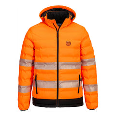 Portwest Hi-Vis Ultrasonic Heated Tunnel Jacket in Orange/Black