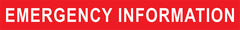 Emergency Information (White Text On Red) Sign - Safety Sign