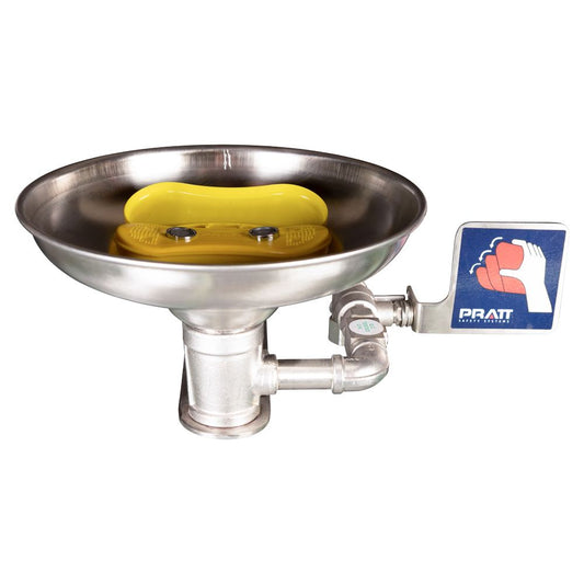 Pratt Safety Wall Mounted Eye & Face Wash, With Bowl - No Foot Treadle