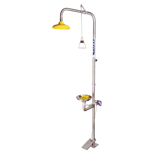 Pratt Safety Combination Shower With Eye & Face Wash, Bowl & Foot Treadle
