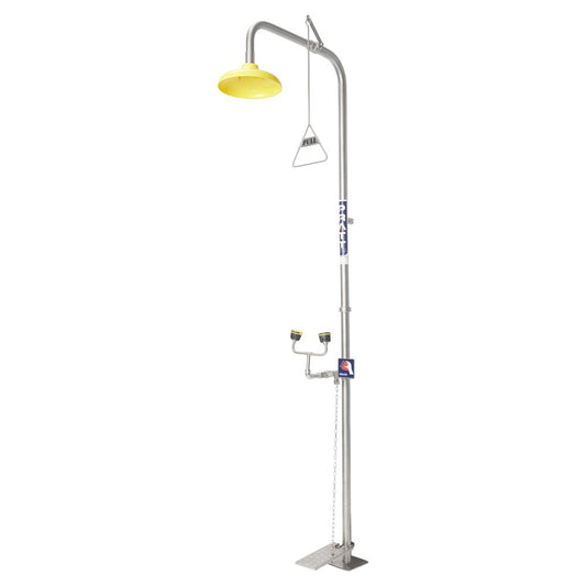 Pratt Safety Combination Shower With Eye Wash - No Bowl With Foot Treadle