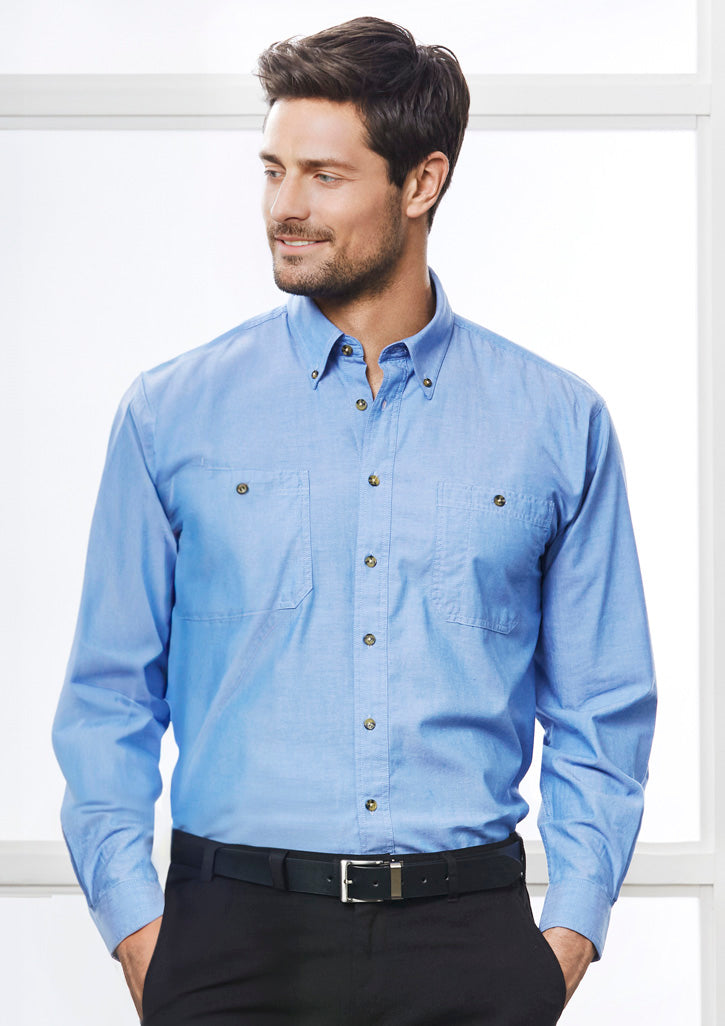 BizCollection SH112 Mens Chambray Long Sleeve Shirt