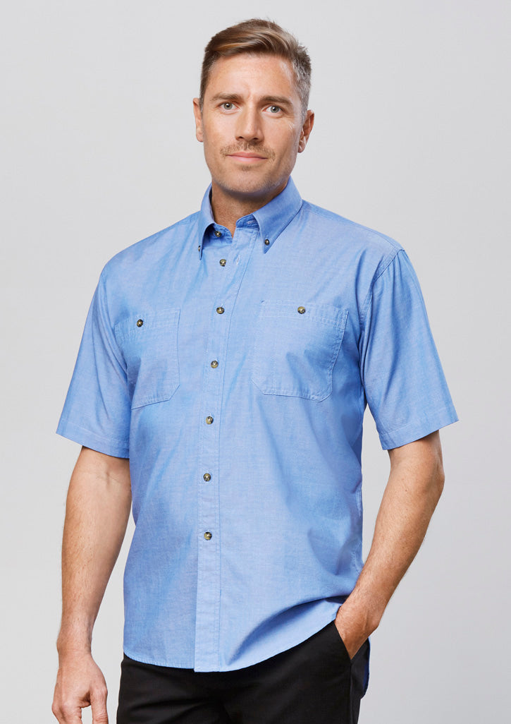BizCollection SH113 Mens Chambray Short Sleeve Shirt