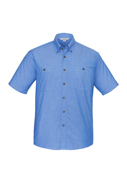 BizCollection SH113 Mens Chambray Short Sleeve Shirt product front