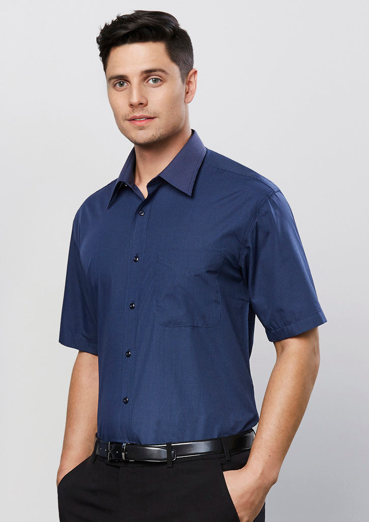 BizCollection SH817 Mens Micro Check Short Sleeve Shirt