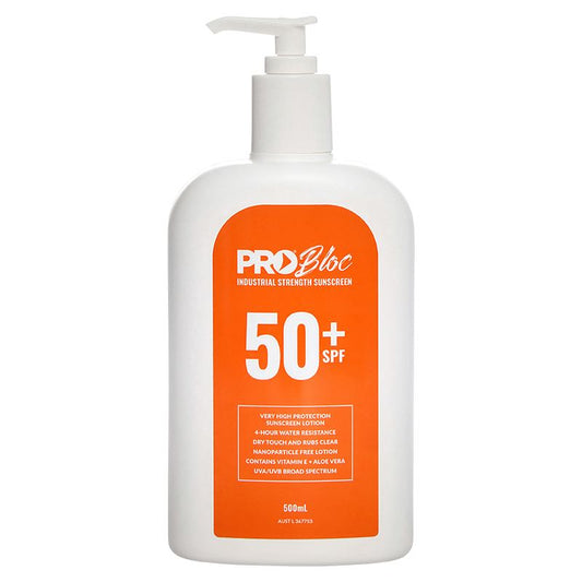 Pro Choice Safety Gear Probloc SPF 50 + Sunscreen 500ML Pump Bottle