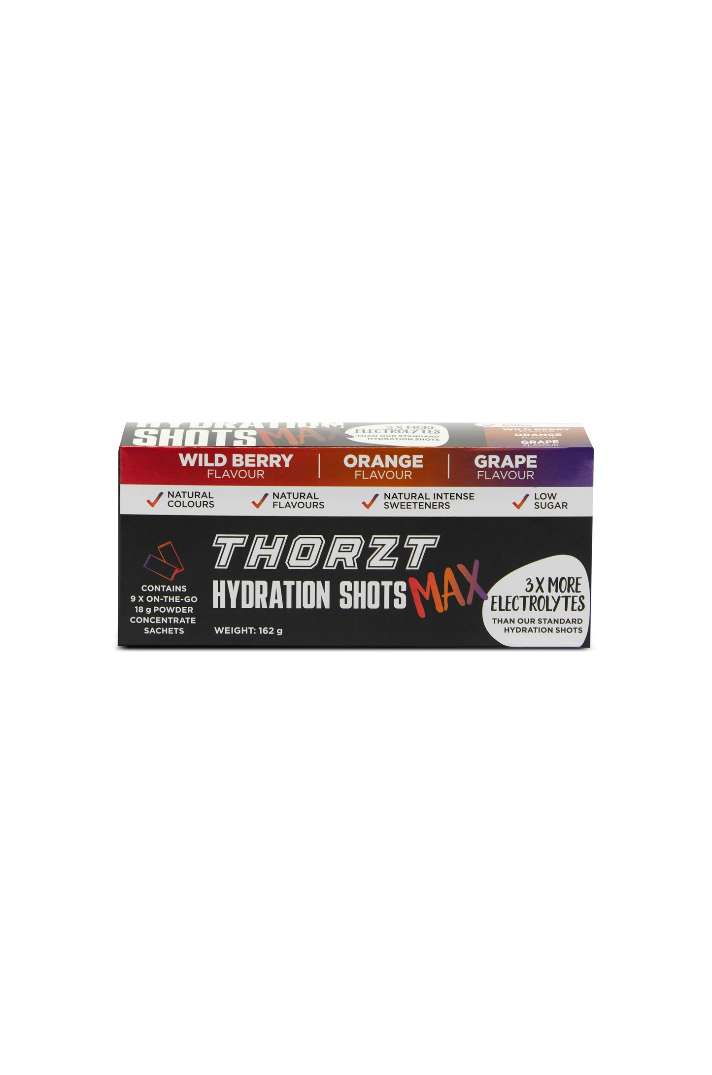 Thorzt High Electrolyte Low Sugar Hydration Shot Max Powders - Mixed